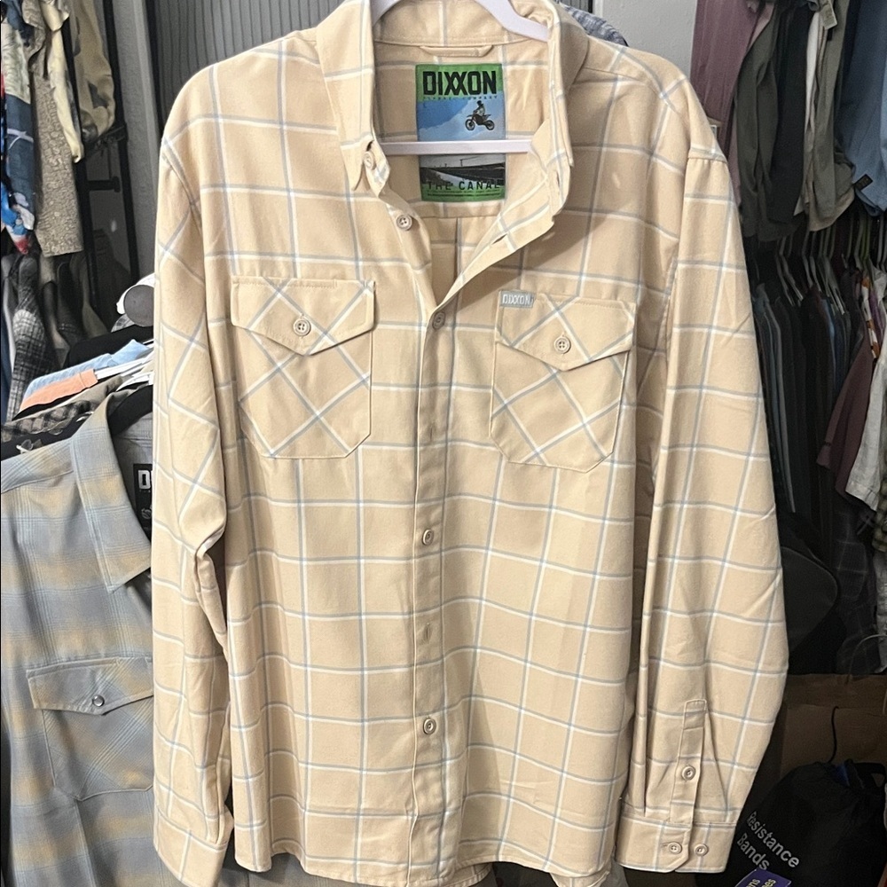 Dixon “The Canal” Cream Plaid Button-Up Shirt